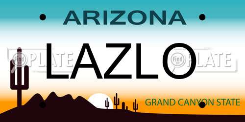 LAZLO Arizona License Plate