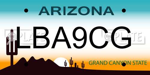 LBA9CG Arizona License Plate