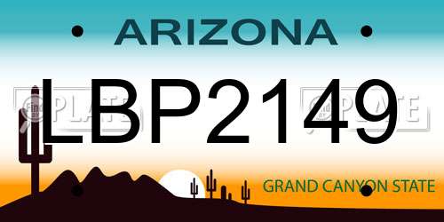 LBP2149 Arizona License Plate