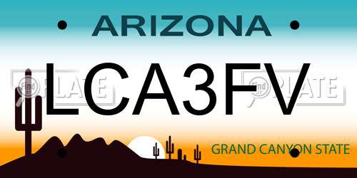 LCA3FV Arizona License Plate
