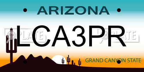 LCA3PR Arizona License Plate