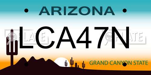 LCA47N Arizona License Plate