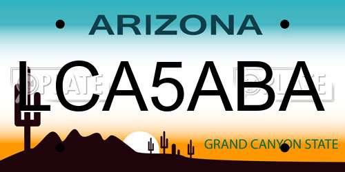 LCA5ABA Arizona License Plate