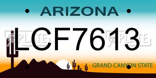 LCF7613 Arizona License Plate