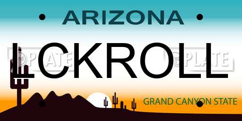 LCKROLL Arizona License Plate