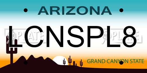 LCNSPL8 Arizona License Plate