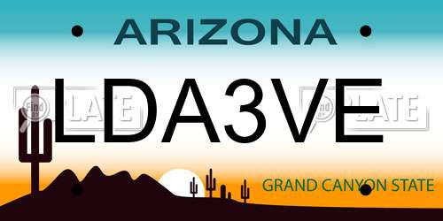LDA3VE Arizona License Plate
