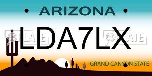 LDA7LX Arizona License Plate