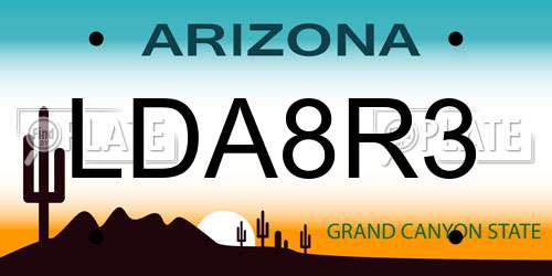 LDA8R3 Arizona License Plate