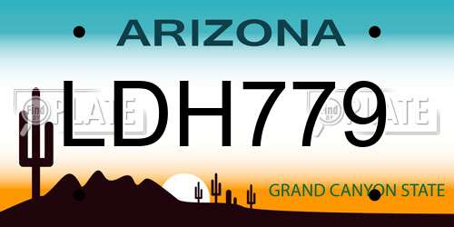LDH779 Arizona License Plate