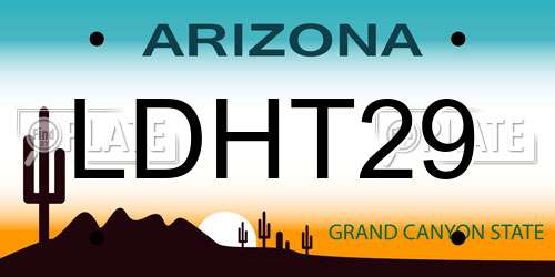 LDHT29 Arizona License Plate