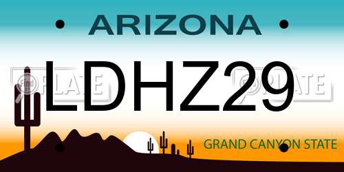LDHZ29 Arizona License Plate