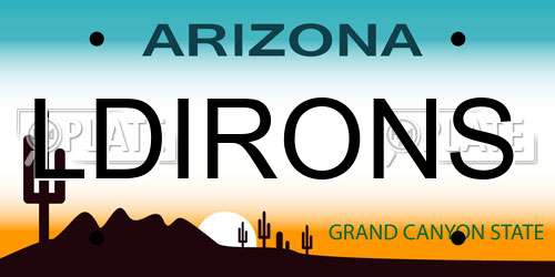 LDIRONS Arizona License Plate