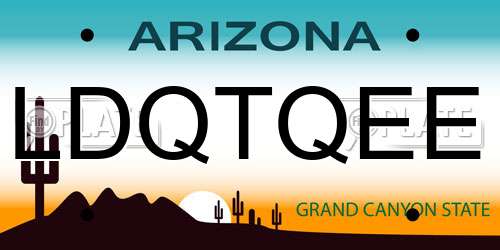 LDQTQEE Arizona License Plate