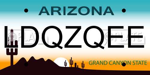 LDQZQEE Arizona License Plate