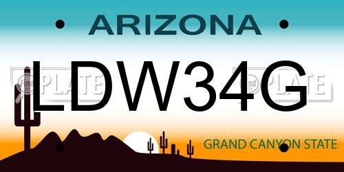 LDW34G Arizona License Plate