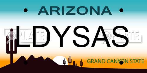 LDYSAS Arizona License Plate