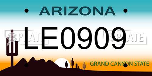LE0909 Arizona License Plate