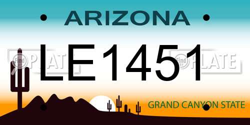 LE1451 Arizona License Plate