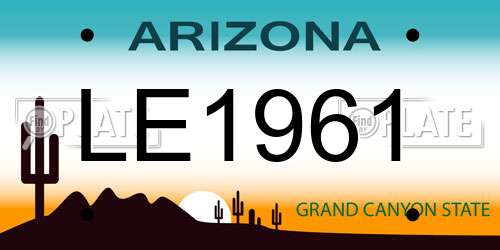 LE1961 Arizona License Plate