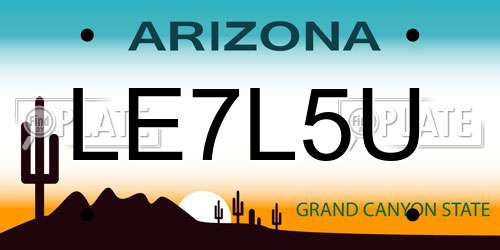 LE7L5U Arizona License Plate