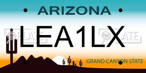 LEA1LX Arizona License Plate