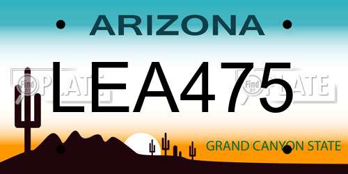 LEA475 Arizona License Plate