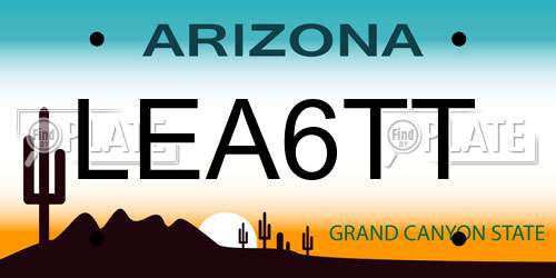 LEA6TT Arizona License Plate