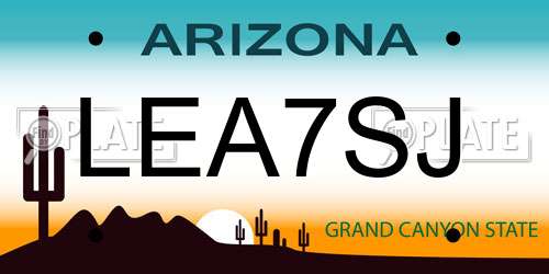 LEA7SJ Arizona License Plate