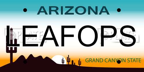 LEAFOPS Arizona License Plate