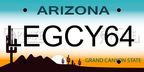 LEGCY64 Arizona License Plate