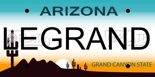 LEGRAND Arizona License Plate