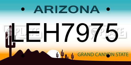 LEH7975 Arizona License Plate