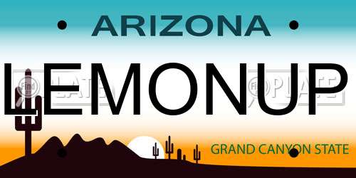 LEMONUP Arizona License Plate