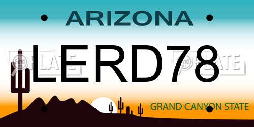 LERD78 Arizona License Plate