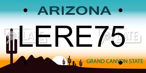 LERE75 Arizona License Plate