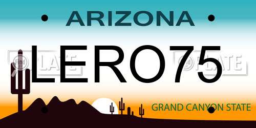 LERO75 Arizona License Plate