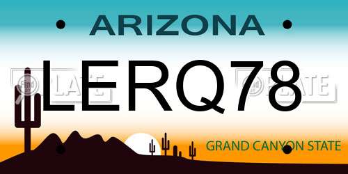 LERQ78 Arizona License Plate