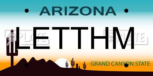 LETTHM Arizona License Plate