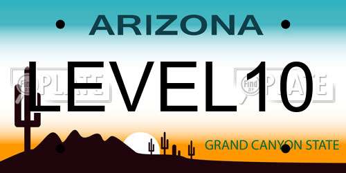 LEVEL10 Arizona License Plate