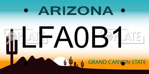 LFA0B1 Arizona License Plate