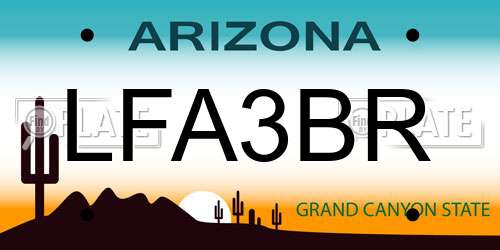 LFA3BR Arizona License Plate
