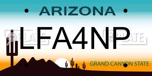LFA4NP Arizona License Plate