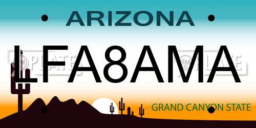 LFA8AMA Arizona License Plate