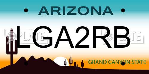 LGA2RB Arizona License Plate