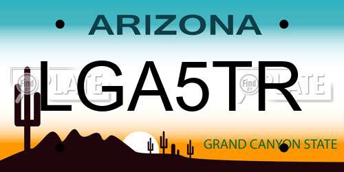 LGA5TR Arizona License Plate