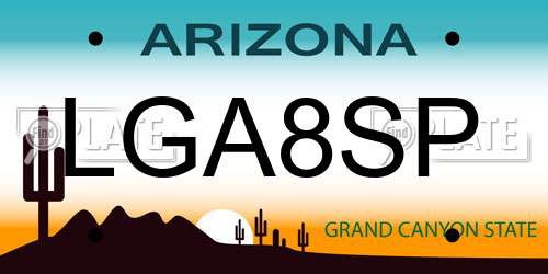 LGA8SP Arizona License Plate