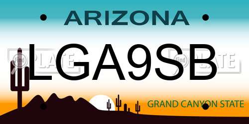 LGA9SB Arizona License Plate