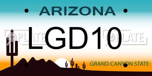 LGD10 Arizona License Plate