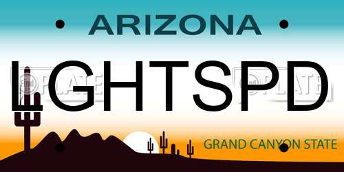 LGHTSPD Arizona License Plate